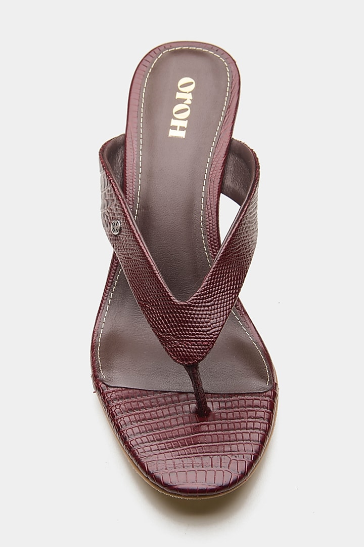 Maroon Genuine Leather Wedges by Oroh at Pernia's Pop Up Shop