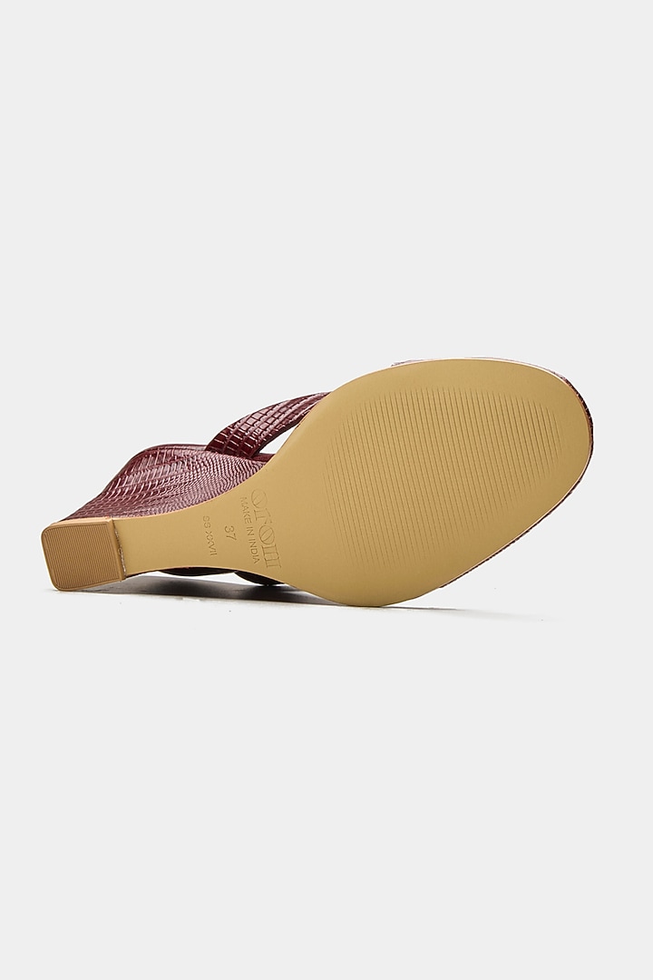Maroon Genuine Leather Wedges by Oroh at Pernia's Pop Up Shop