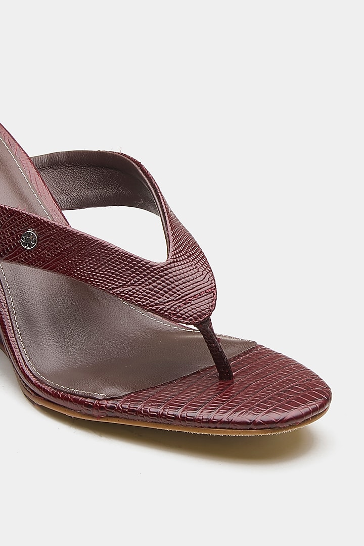 Maroon Genuine Leather Wedges by Oroh at Pernia's Pop Up Shop