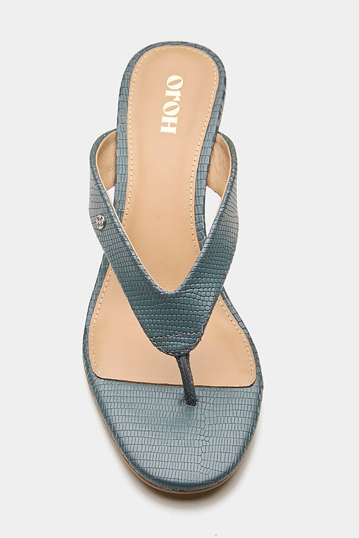 Green Genuine Leather Wedges by Oroh at Pernia's Pop Up Shop
