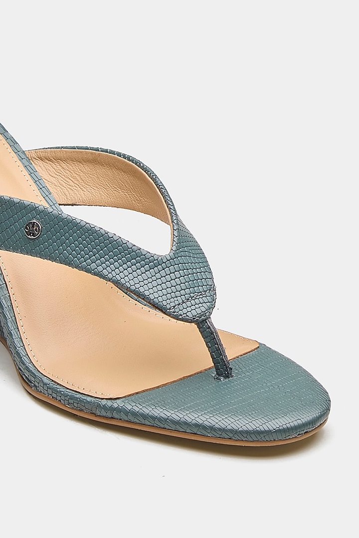 Green Genuine Leather Wedges by Oroh at Pernia's Pop Up Shop