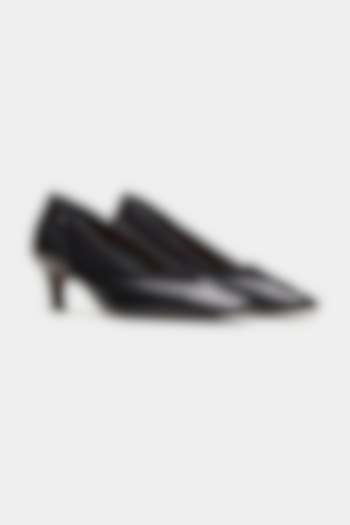 Black Genuine Leather Pump Heels by Oroh at Pernia's Pop Up Shop