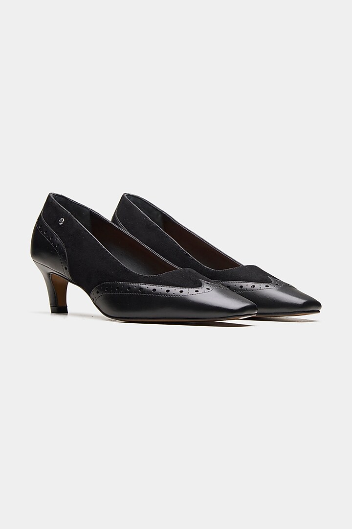 Black Genuine Leather Pump Heels by Oroh at Pernia's Pop Up Shop