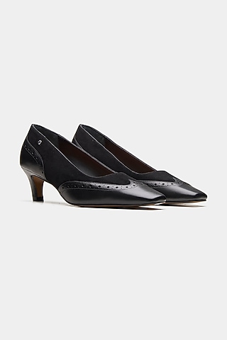 Black Genuine Leather Pump Heels by Oroh
