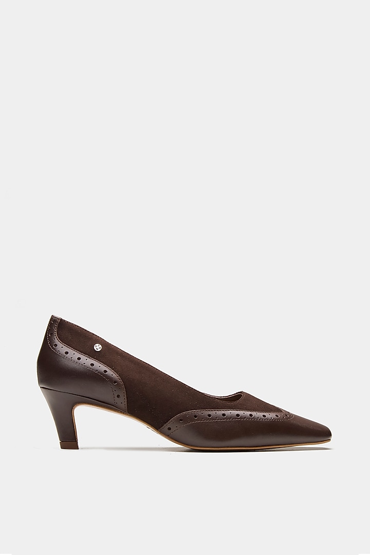 Brown Genuine Leather Pump Heels by Oroh at Pernia's Pop Up Shop