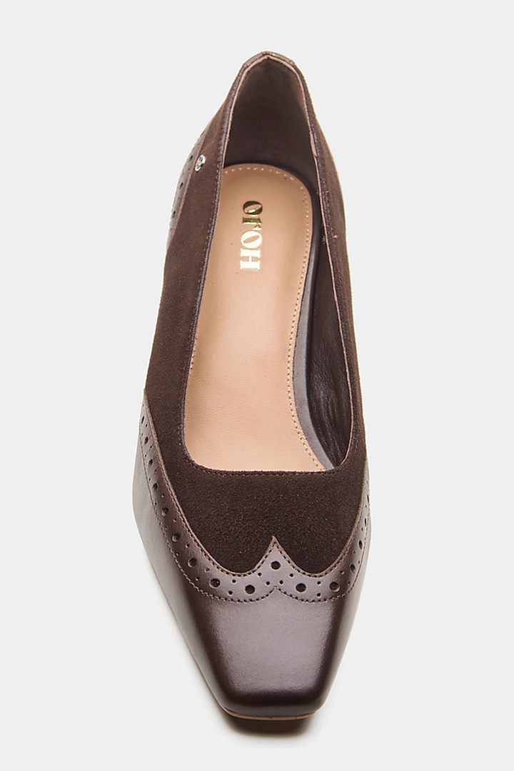 Brown Genuine Leather Pump Heels by Oroh at Pernia's Pop Up Shop