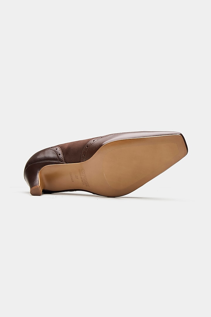 Brown Genuine Leather Pump Heels by Oroh at Pernia's Pop Up Shop