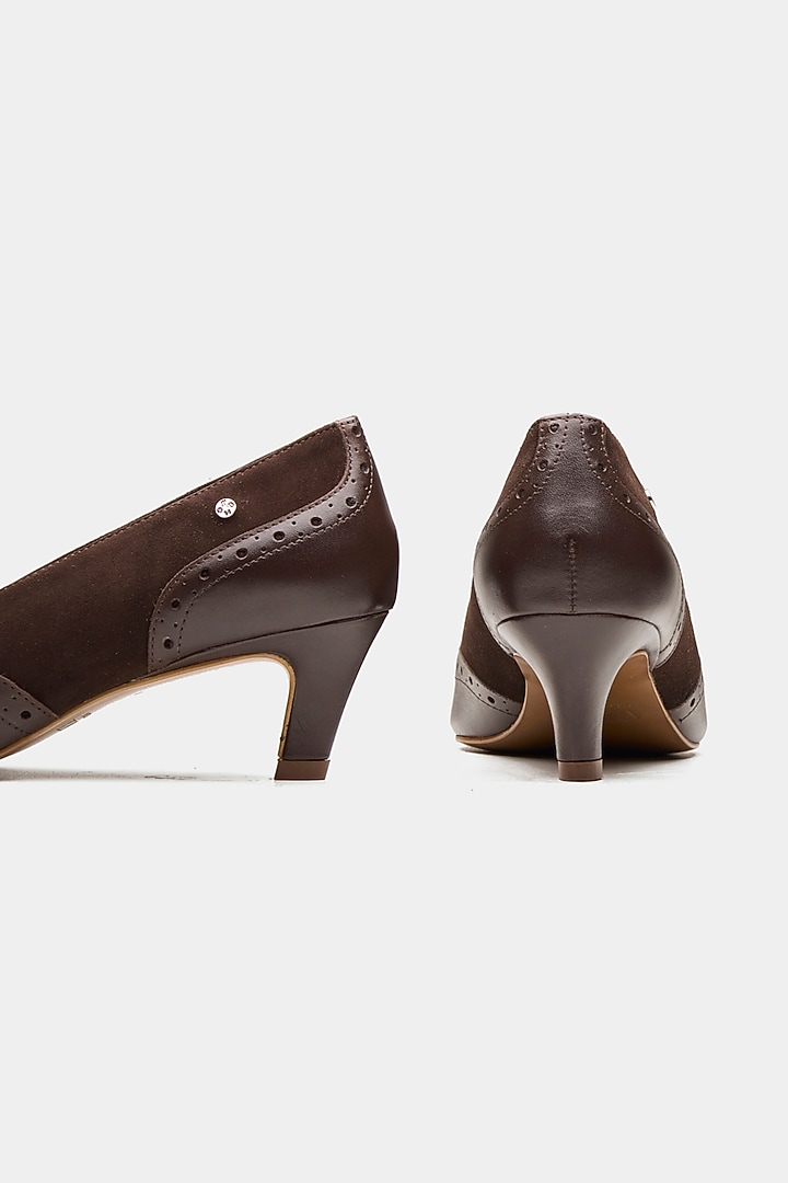 Brown Genuine Leather Pump Heels by Oroh at Pernia's Pop Up Shop