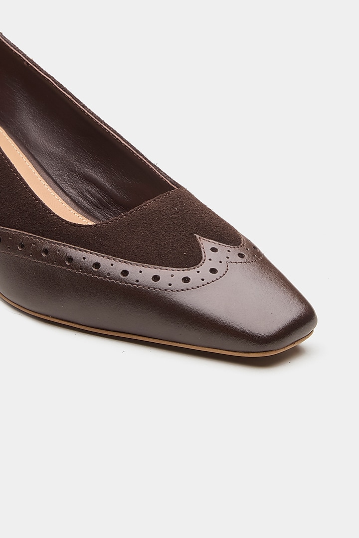 Brown Genuine Leather Pump Heels by Oroh at Pernia's Pop Up Shop