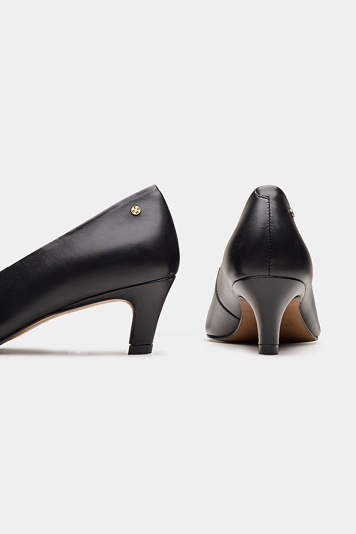 Black Genuine Leather Heels by Oroh at Pernia's Pop Up Shop
