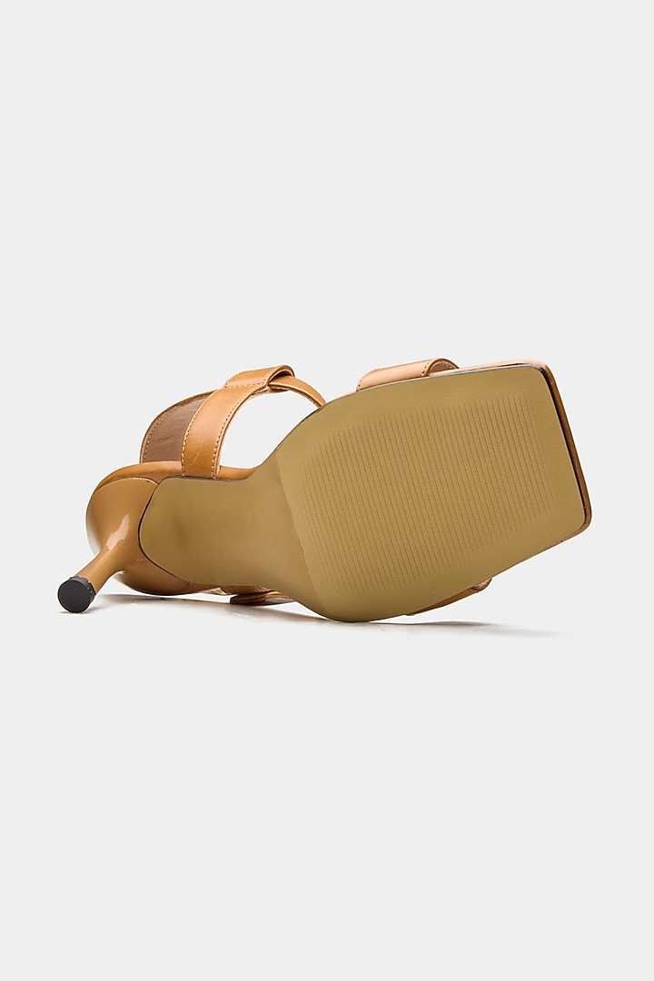 Tan Genuine Leather High Heels by Oroh at Pernia's Pop Up Shop