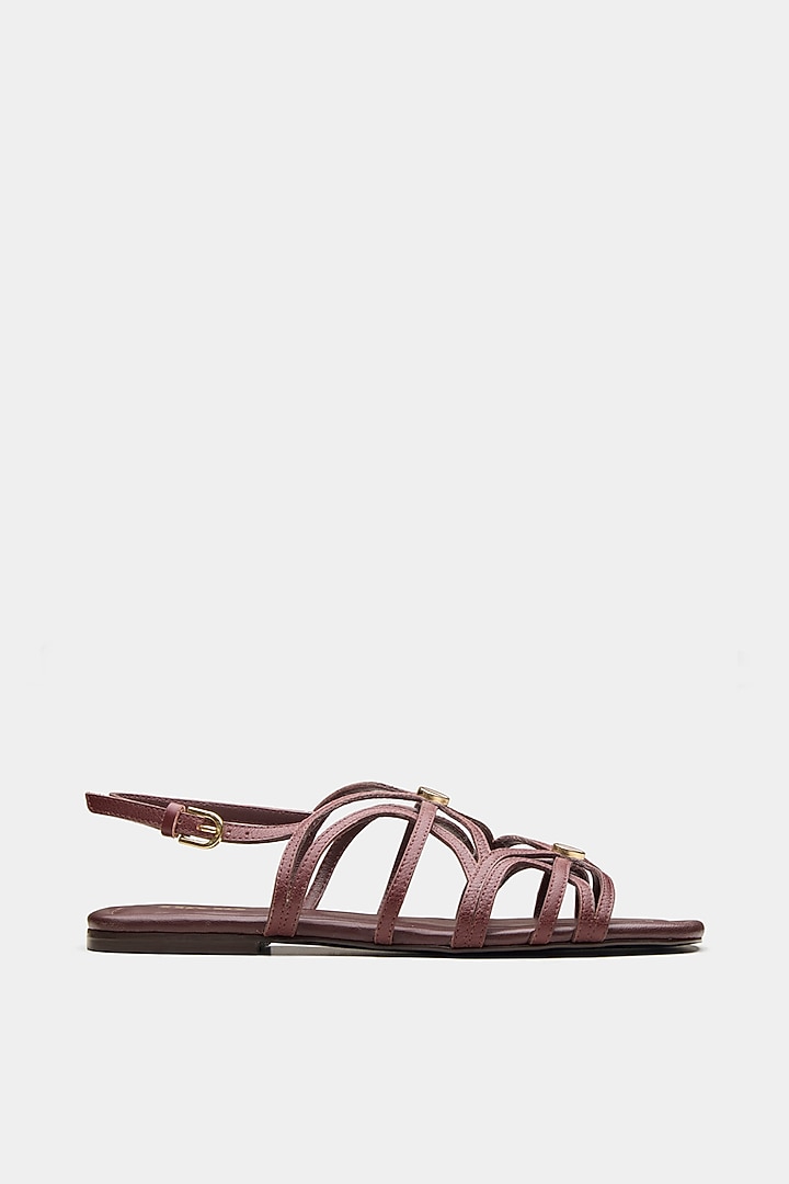 Maroon Genuine Leather Flats by Oroh at Pernia's Pop Up Shop