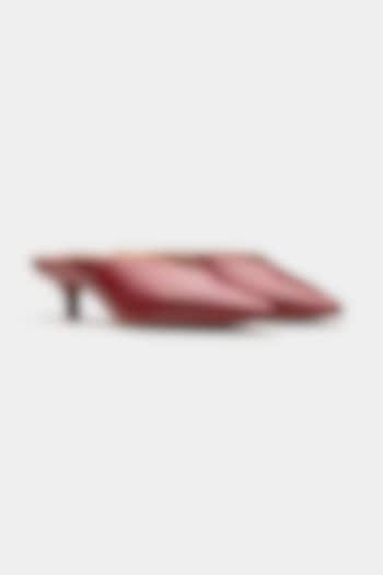 Maroon Genuine Leather Kitten Heels by Oroh at Pernia's Pop Up Shop