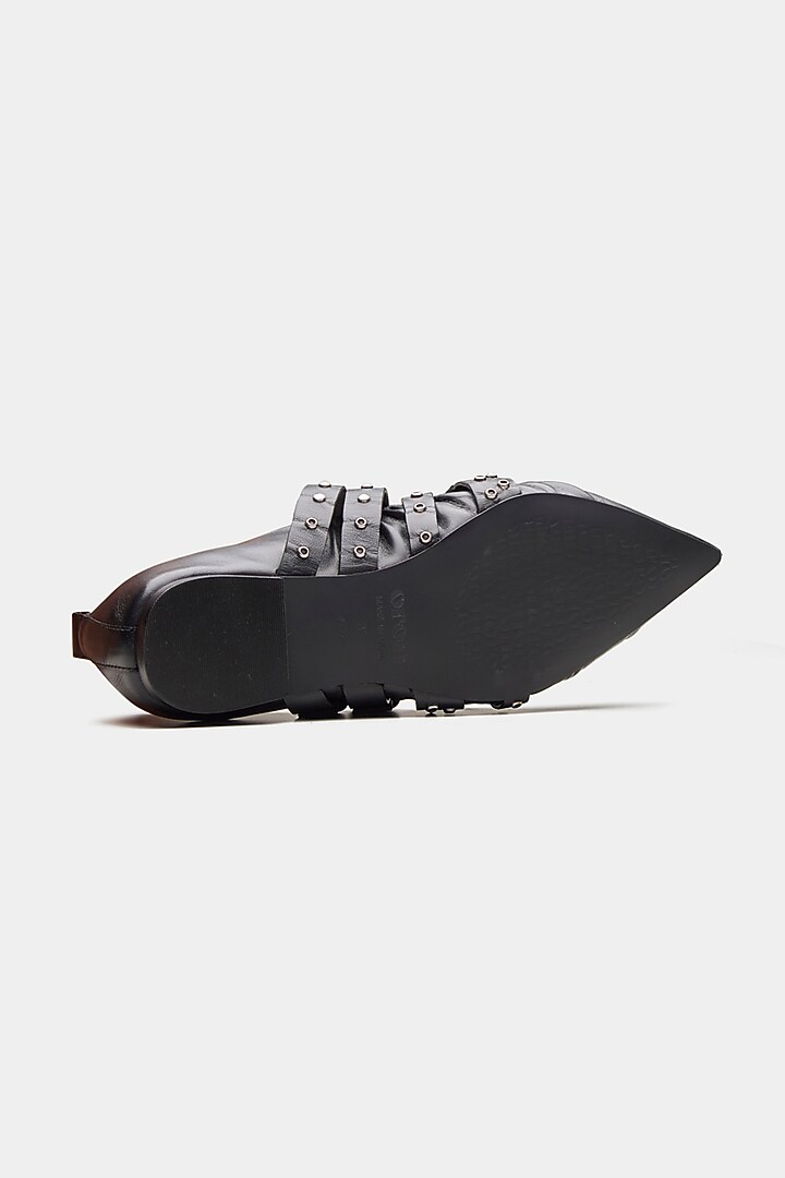 Black Genuine Leather Ballerina Flats by Oroh at Pernia's Pop Up Shop