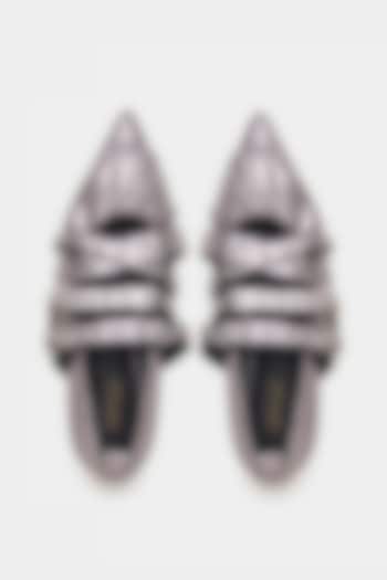 Gunmetal Genuine Leather Ballerina Flats by Oroh at Pernia's Pop Up Shop