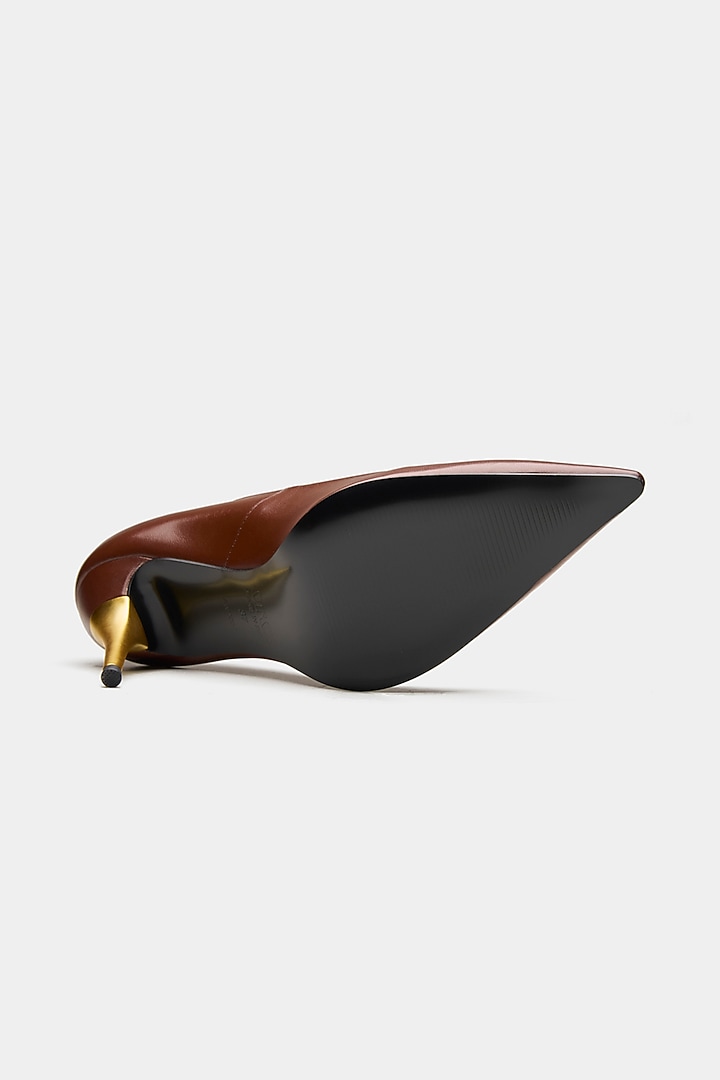 Brown Genuine Leather Heels by Oroh at Pernia's Pop Up Shop