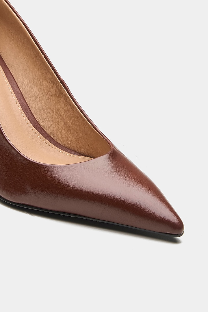 Brown Genuine Leather Heels by Oroh at Pernia's Pop Up Shop