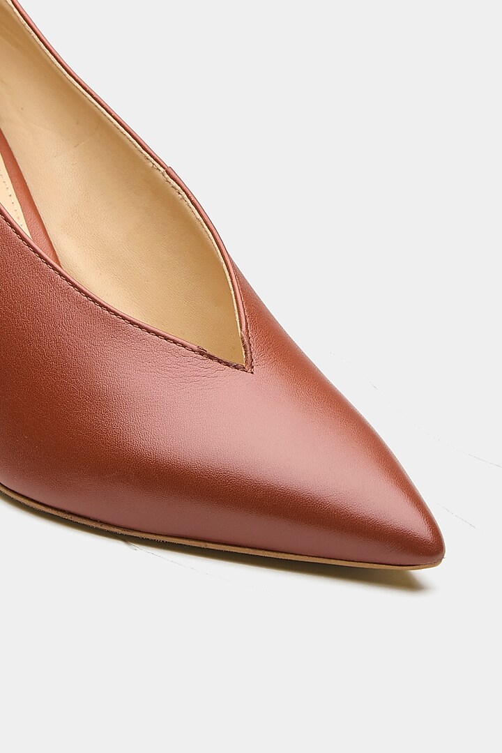 Tan Genuine Leather Pump Heels by Oroh at Pernia's Pop Up Shop