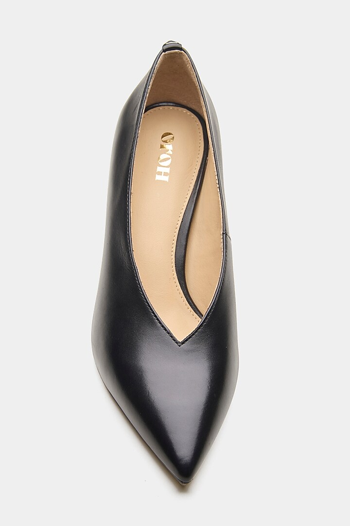Black Genuine Leather Pointed-Toe Pump Heels by Oroh at Pernia's Pop Up Shop