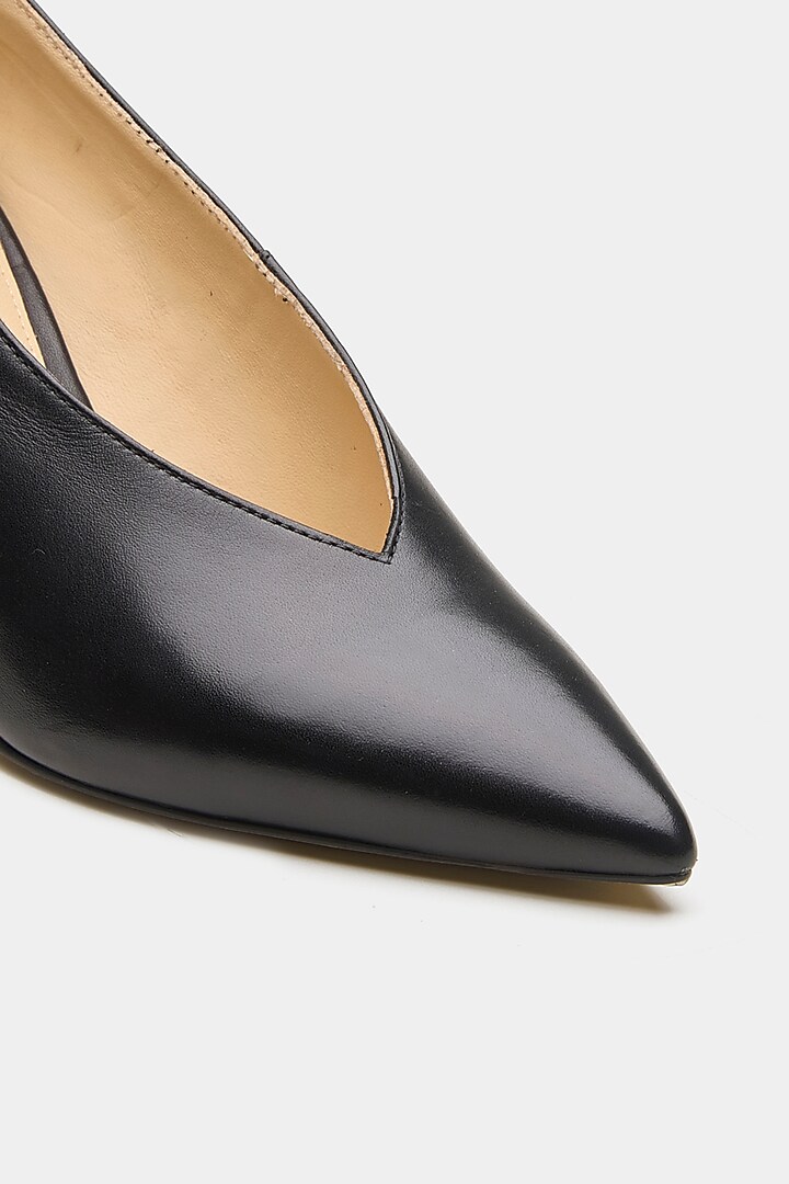 Black Genuine Leather Pointed-Toe Pump Heels by Oroh at Pernia's Pop Up Shop