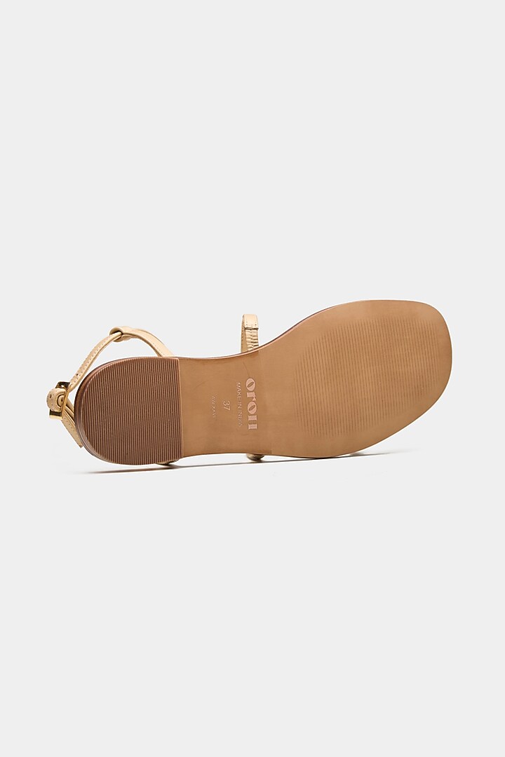 Nude Genuine Leather Flats by Oroh at Pernia's Pop Up Shop