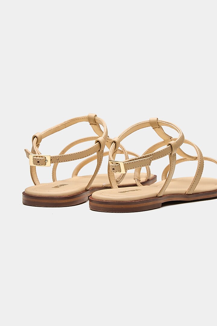 Nude Genuine Leather Flats by Oroh at Pernia's Pop Up Shop