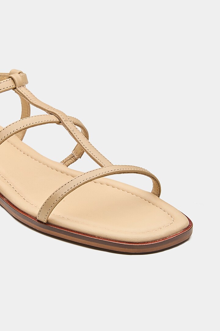Nude Genuine Leather Flats by Oroh at Pernia's Pop Up Shop