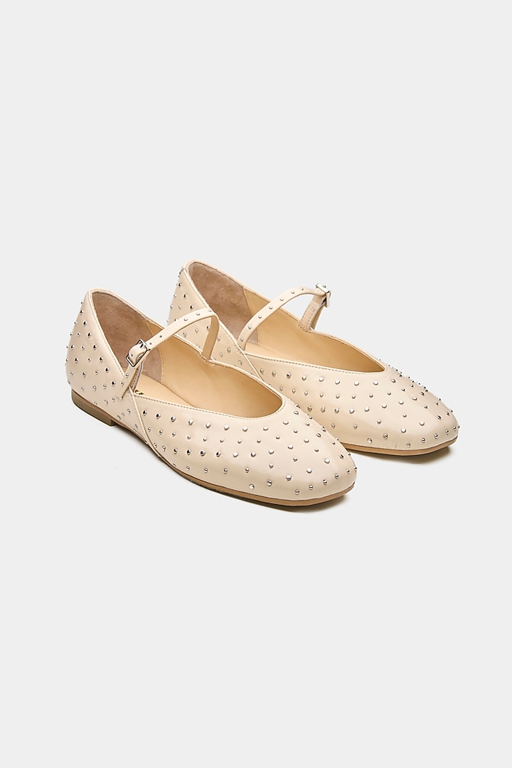Off-White Patent Leather Ballerina Flats by Oroh at Pernia's Pop Up Shop