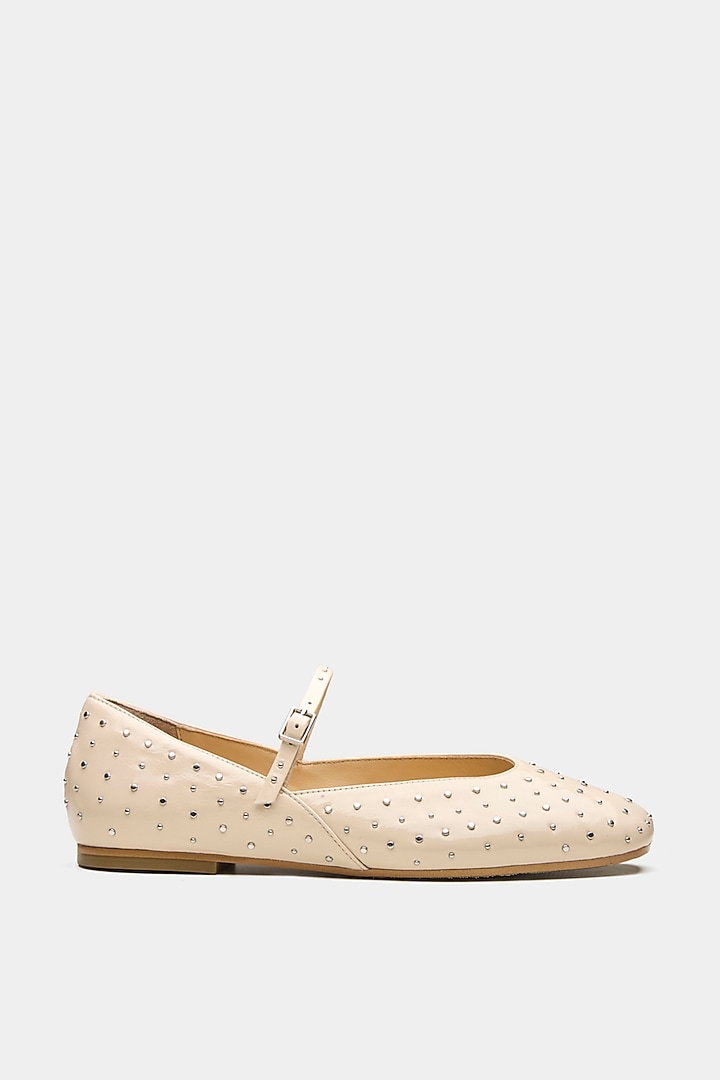 Off-White Patent Leather Ballerina Flats by Oroh at Pernia's Pop Up Shop