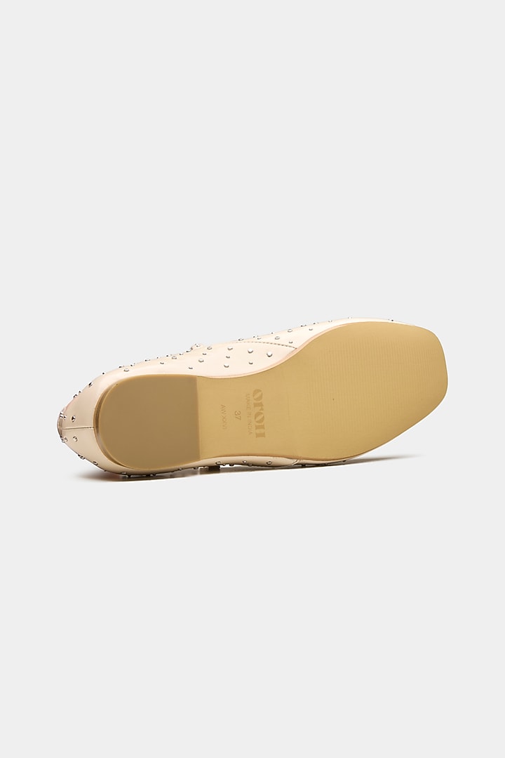 Off-White Patent Leather Ballerina Flats by Oroh at Pernia's Pop Up Shop