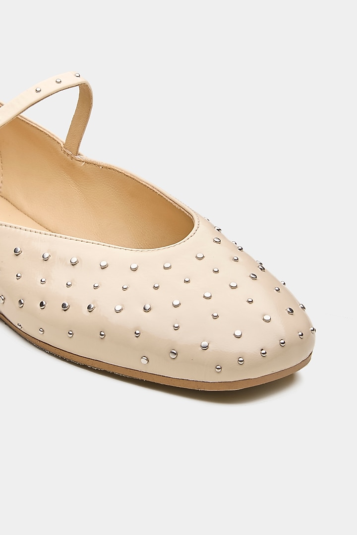 Off-White Patent Leather Ballerina Flats by Oroh at Pernia's Pop Up Shop