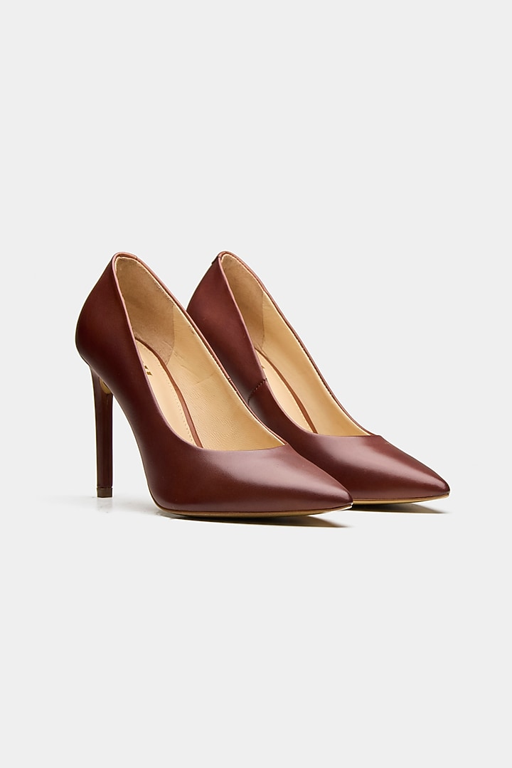 Tan Brown Genuine Leather & Suede Pump Heels by Oroh at Pernia's Pop Up Shop