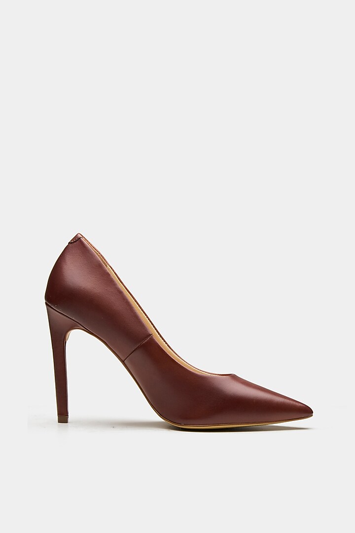 Tan Brown Genuine Leather & Suede Pump Heels by Oroh at Pernia's Pop Up Shop