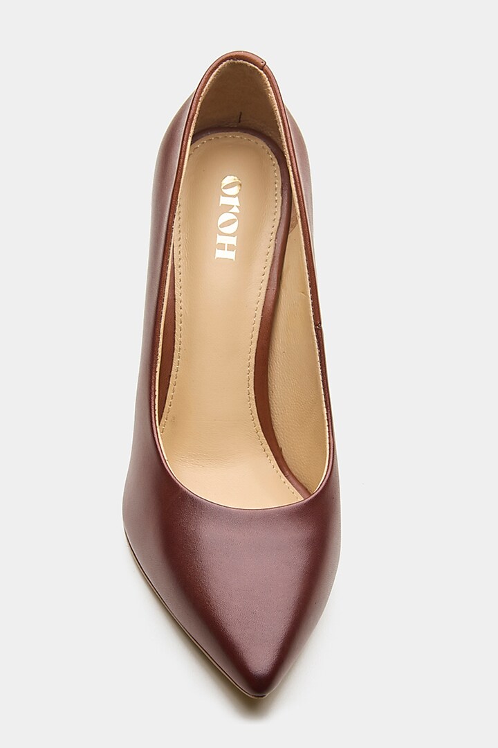 Tan Brown Genuine Leather & Suede Pump Heels by Oroh at Pernia's Pop Up Shop