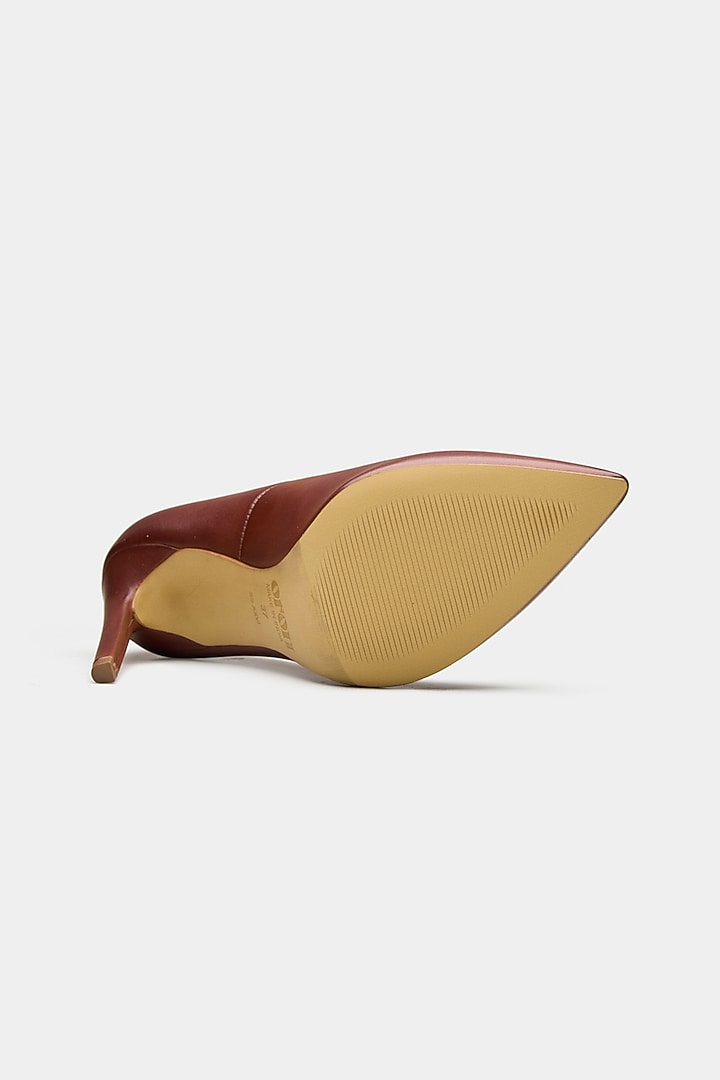 Tan Brown Genuine Leather & Suede Pump Heels by Oroh at Pernia's Pop Up Shop