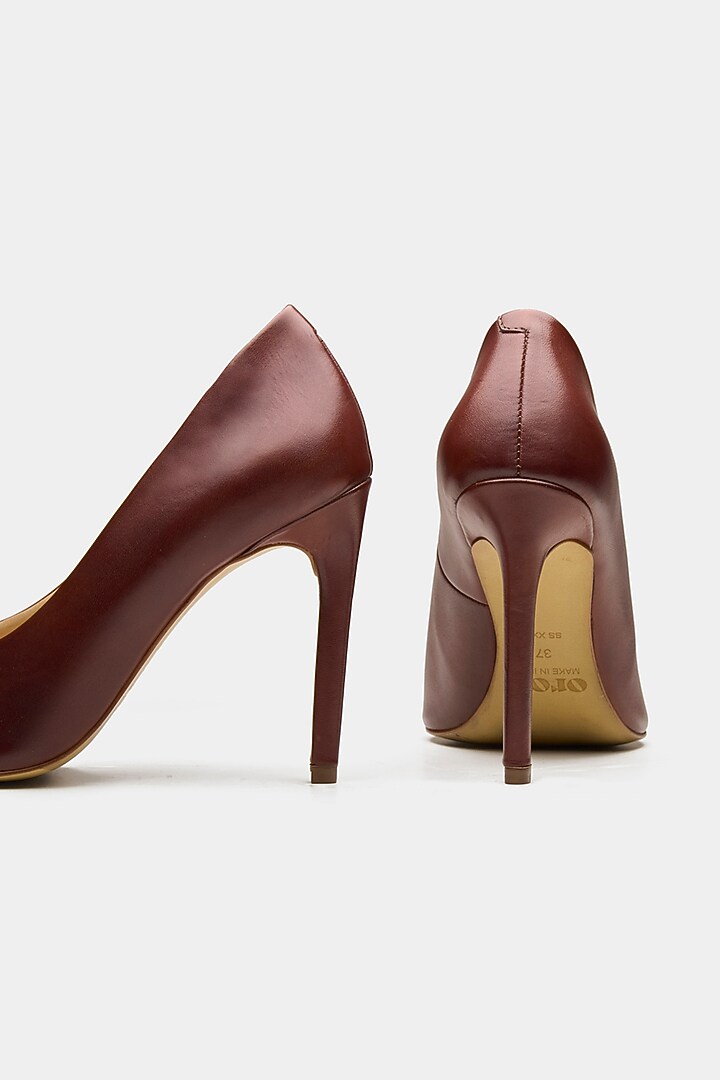 Tan Brown Genuine Leather & Suede Pump Heels by Oroh at Pernia's Pop Up Shop