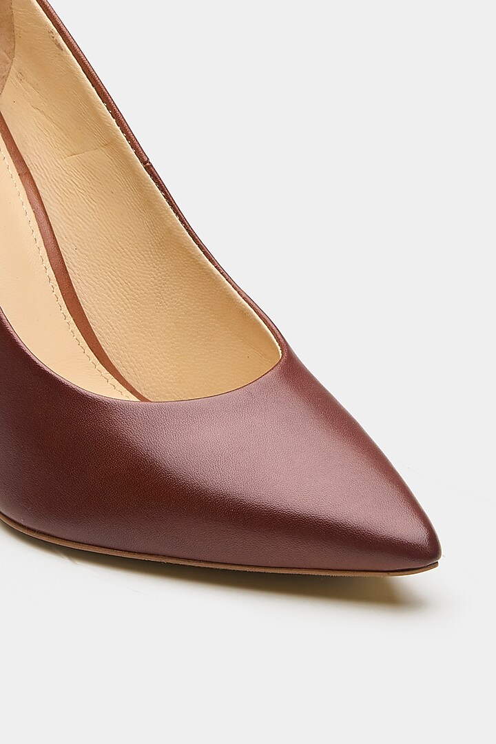 Tan Brown Genuine Leather & Suede Pump Heels by Oroh at Pernia's Pop Up Shop