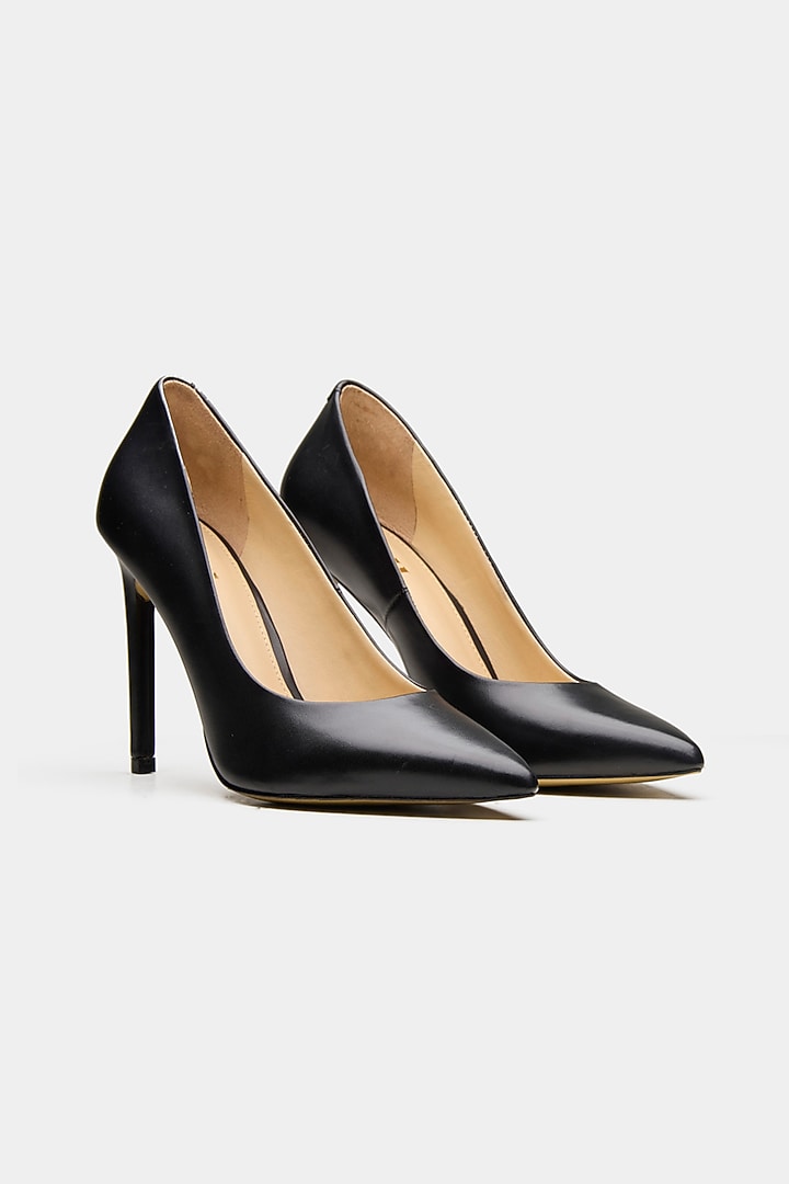 Black Genuine Leather & Suede Pump Heels by Oroh at Pernia's Pop Up Shop