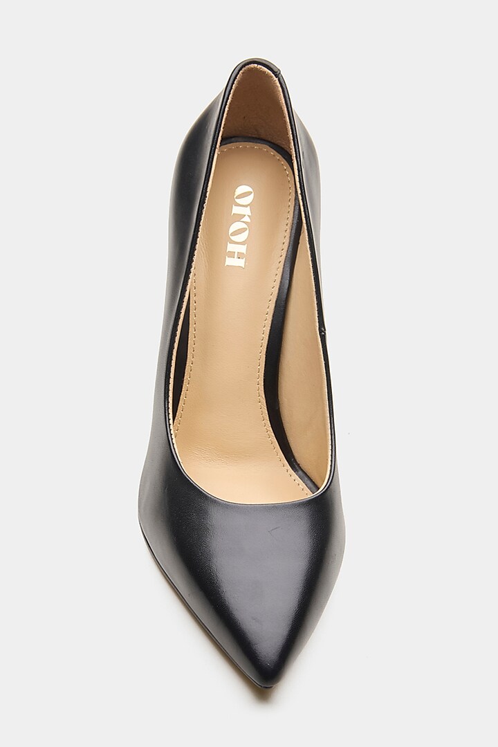Black Genuine Leather & Suede Pump Heels by Oroh at Pernia's Pop Up Shop
