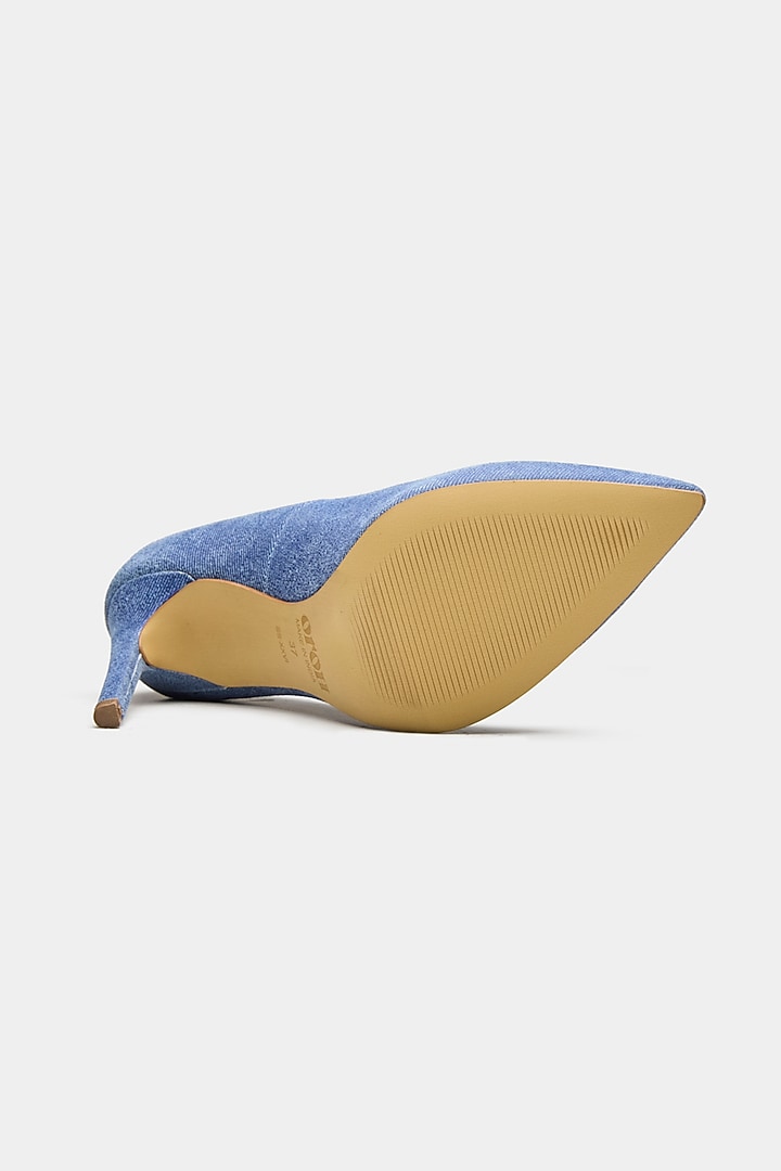 Blue Genuine Leather & Suede Pump Heels by Oroh at Pernia's Pop Up Shop