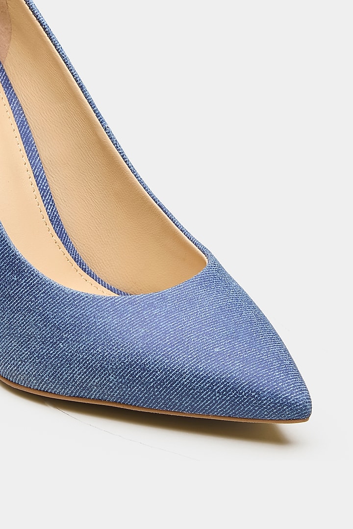 Blue Genuine Leather & Suede Pump Heels by Oroh at Pernia's Pop Up Shop