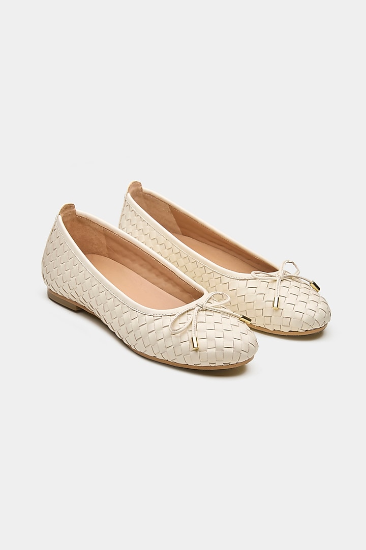 Nude Genuine Leather Ballerina Flats by Oroh at Pernia's Pop Up Shop