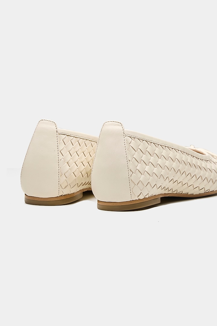 Nude Genuine Leather Ballerina Flats by Oroh at Pernia's Pop Up Shop