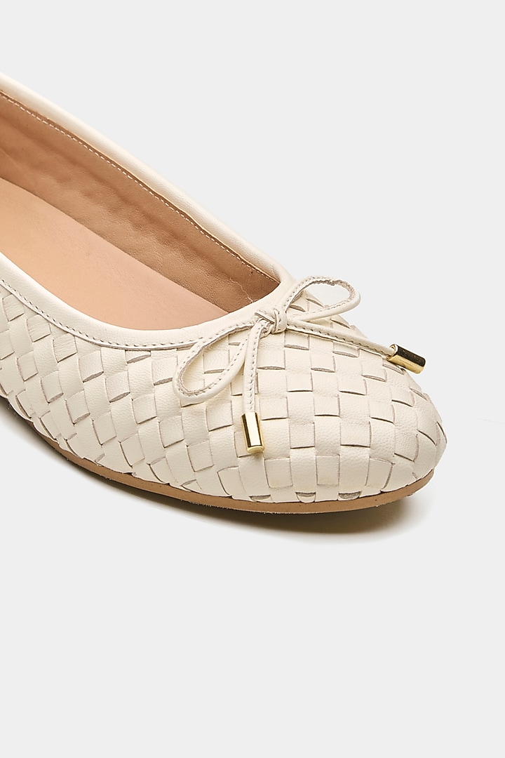 Nude Genuine Leather Ballerina Flats by Oroh at Pernia's Pop Up Shop