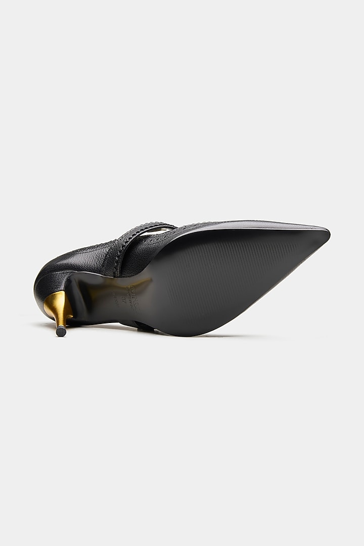 Black Genuine Leather Pointed-Toe Pump Heels by Oroh at Pernia's Pop Up Shop