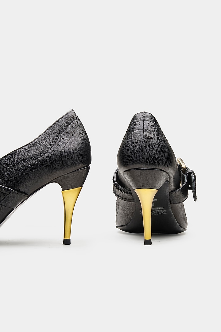 Black Genuine Leather Pointed-Toe Pump Heels by Oroh at Pernia's Pop Up Shop