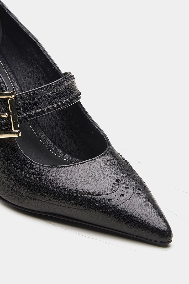 Black Genuine Leather Pointed-Toe Pump Heels by Oroh at Pernia's Pop Up Shop