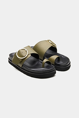 Nude Genuine Leather Flats by Oroh