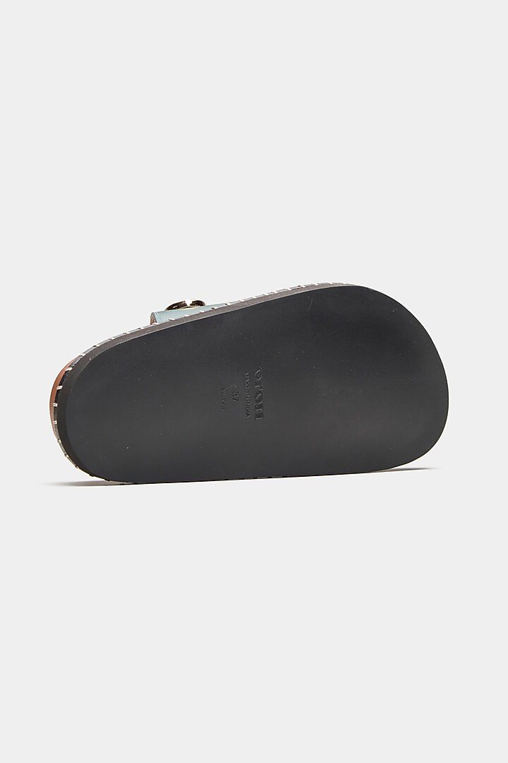Green Genuine Leather Flats by Oroh at Pernia's Pop Up Shop