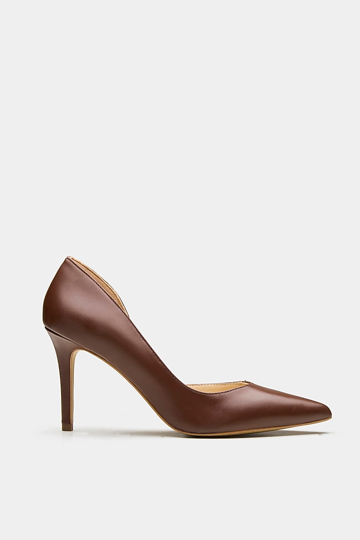 Brown Genuine Leather Pump Heels by Oroh at Pernia's Pop Up Shop